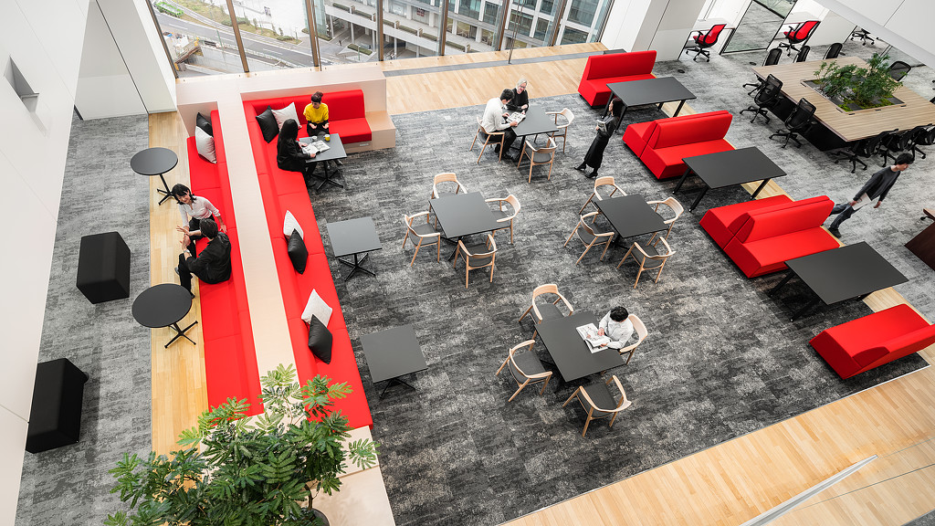 Shiseido headquarters interior high angle view